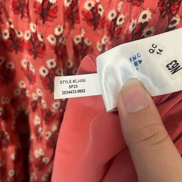 J Crew Ruffle Slip Floral Viscose Chiffon Midi Dress US Women's size large - Picture 5 of 6